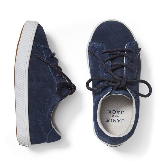 JANIE AND JACK boys blue Suede shoes Sneakers size 7 NWT $59 MSRP - Picture 1 of 7